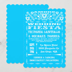 Colorful Mexican Wedding Papel Picado Einladung