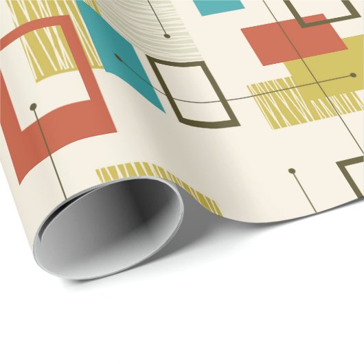 Colorful Mid-Century geometric pattern Geschenkpapier (Rolleneckpunkt)
