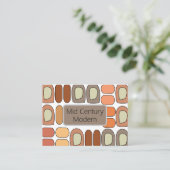 Colorful Mid Century Modern Geometric Visitenkarte (Stehend Vorderseite)