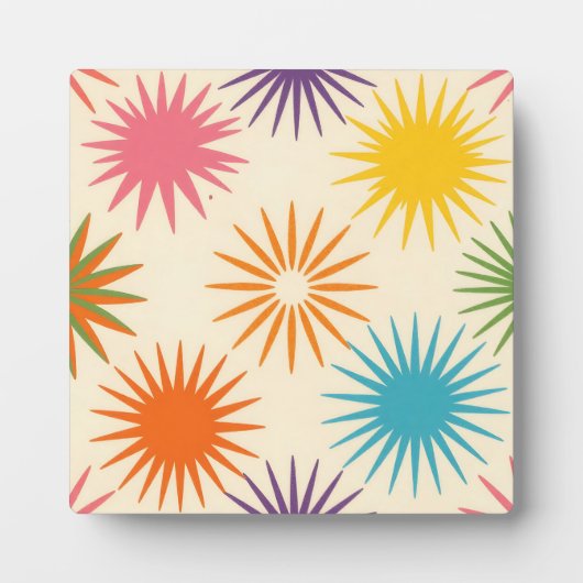 Colorful Mid Century Starburst Pattern Fotoplatte (Vorderseite)