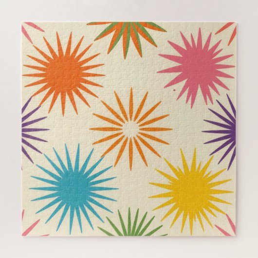 Colorful Mid Century Starburst Pattern Puzzle (Horizontal)