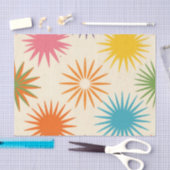 Colorful Mid Century Starburst Pattern Seidenpapier (Handwerk)