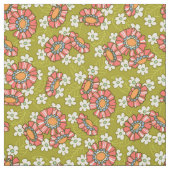 Colorful Midscale Retro Floral Pattern Stoff (Muster)
