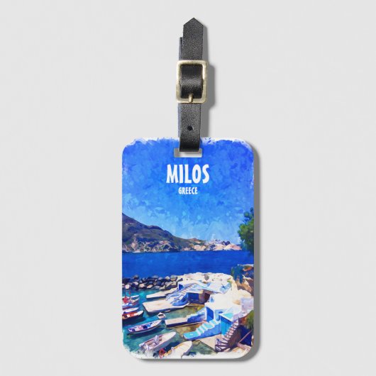 Colorful Milos Griechenland Reisen Gepäckanhänger (Vorderseite Vertikal)