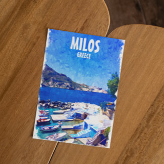 Colorful Milos Griechenland Reisen Postkarte