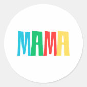 Colorful Minimal Mama Typography Runder Aufkleber (Vorderseite)