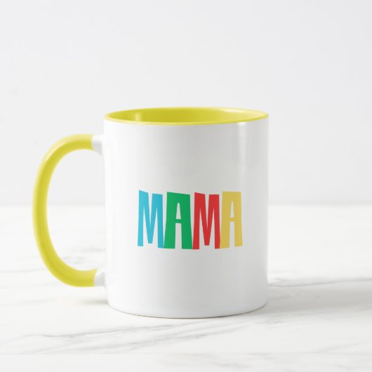 Colorful Minimal Mama Typography Tasse (Links)