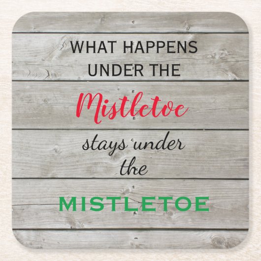 Colorful Mistletoe Holiday Rechteckiger Pappuntersetzer (Vorderseite)