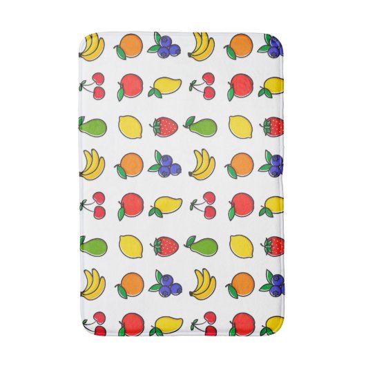 Colorful Mixed Fruit Pattern Badematte (Vorderseite Vertikal)