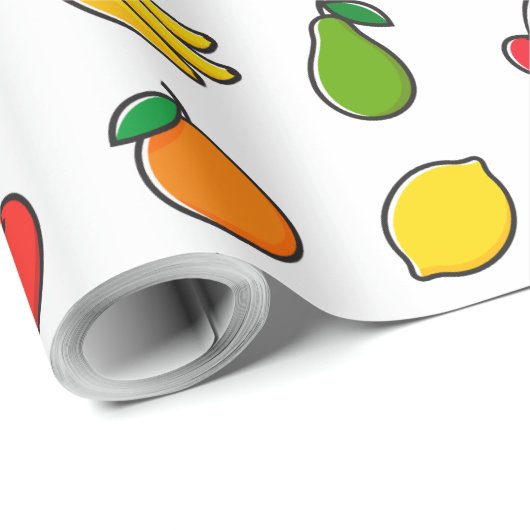 Colorful Mixed Fruit Pattern Geschenkpapier (Rolleneckpunkt)
