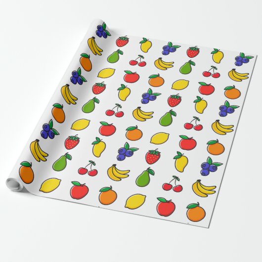 Colorful Mixed Fruit Pattern Geschenkpapier (Ungerollt)