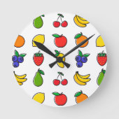 Colorful Mixed Fruit Pattern Runde Wanduhr (Vorderseite)