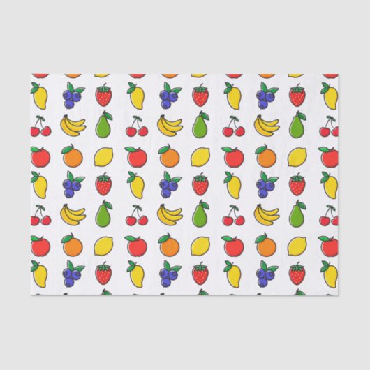 Colorful Mixed Fruit Pattern Seidenpapier (Vorderseite)