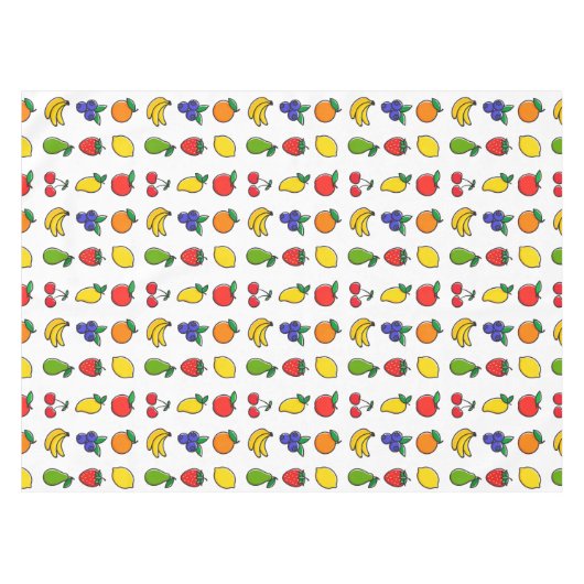 Colorful Mixed Fruit Pattern Tischdecke (Vorderseite (Horizontal))