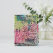 Colorful Mixed Media Retro Woodworking Diagrams Postkarte (Stehend Vorderseite)