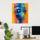 Colorful Modern Art - Gautama Buddha Painting Poster (Heimbüro)