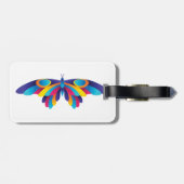 Colorful Modern Butterfly Vibrant Wings Gepäckanhänger (Rückseite horizontal)
