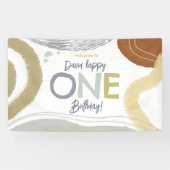 Colorful Modern Happy One Birthday Boy Banner (Horizontal)