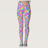 Colorful Modern Hearts Pattern Valentine’s Day Leggings (Vorderseite)