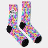 Colorful Modern Hearts Pattern Valentine’s Day Socken (Rechts)