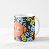 Colorful Modern Pretty Flower Pattern Personalised Kaffeetasse (VorderseiteRechts)