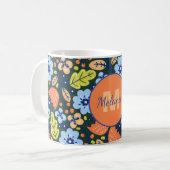 Colorful Modern Pretty Flower Pattern Personalised Kaffeetasse (Vorderseite Links)
