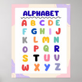 Colorful Modern Rainbow Alphabet Chart Poster (Vorne)