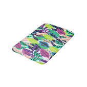 Colorful Modern Tropical Botanical Badematte (Schrägansicht)