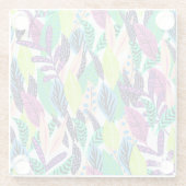Colorful Modern Tropical Botanical Pattern Glasuntersetzer (Rückseite)