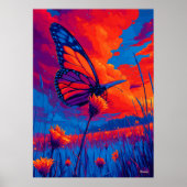 Colorful Monarch Butterfly Expressionist Wall Art Poster (Vorne)