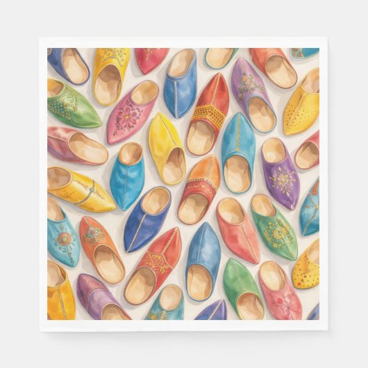 Colorful Moroccan Babouche Slippers Serviette (Vorderseite)