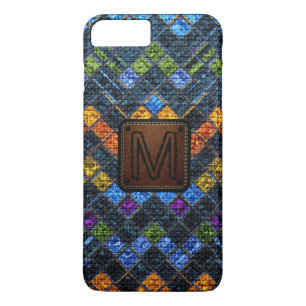Colorful Mosaic Burlap Elegantes Leder Schauen #9 Case-Mate iPhone Hülle