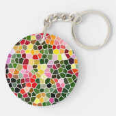 Colorful Mosaic Pattern Personalised Schlüsselanhänger (Rückseite)