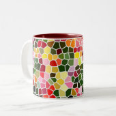 Colorful Mosaic Pattern Zweifarbige Tasse (Vorderseite Links)