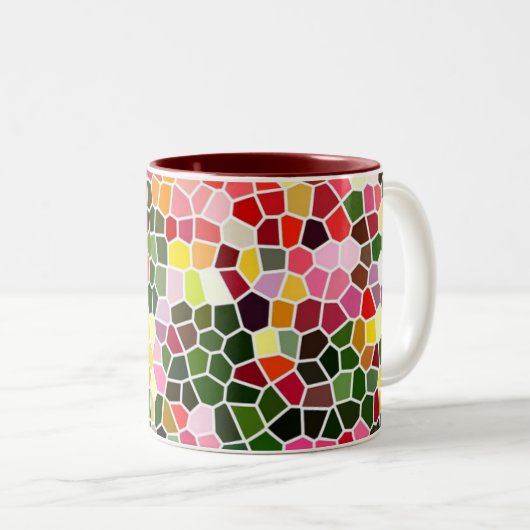 Colorful Mosaic Pattern Zweifarbige Tasse (VorderseiteRechts)