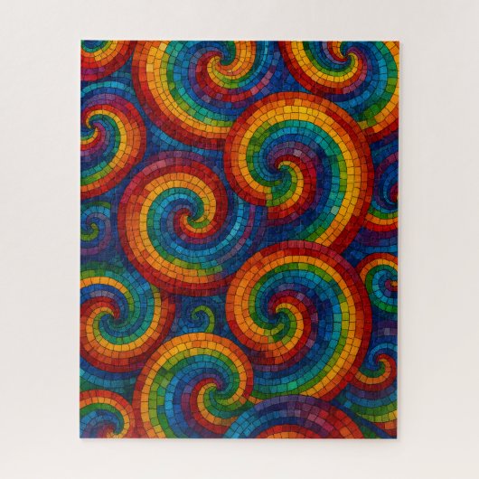 Colorful Mosaic Swirls Puzzle (Vertikal)