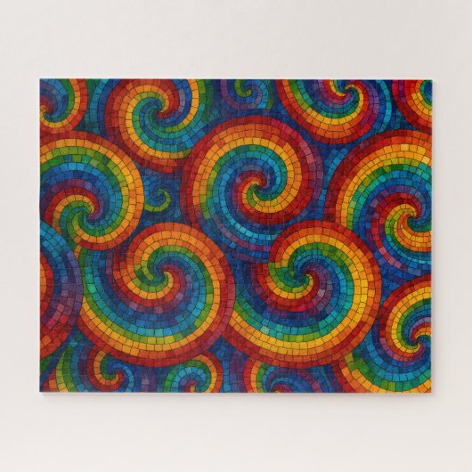 Colorful Mosaic Swirls Puzzle (Horizontal)