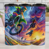 Colorful Motocross Race Art Sky Thermosbecher