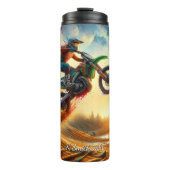 Colorful Motocross Sunset Art Explosion Thermosbecher (Vorderseite)