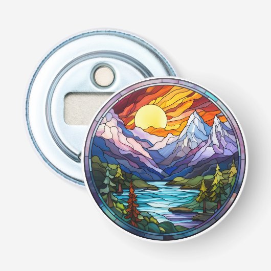 Colorful Mountain Landscape Bottle Opener Flaschenöffner (Vorderseite)