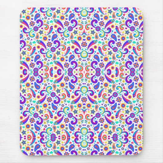 Colorful mouse pad features an intricate floral  mousepad (Vorne)