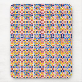 Colorful mouse pad with intricate geometric tile  mousepad