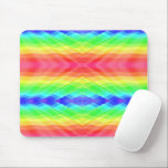 Colorful mousepad featuring a bright<br><div class="desc">Colorful mousepad featuring a bright, symmetrical pattern of diagonal rainbow stripes and geometric shapes, evoking a vibrant and playful mood.</div>