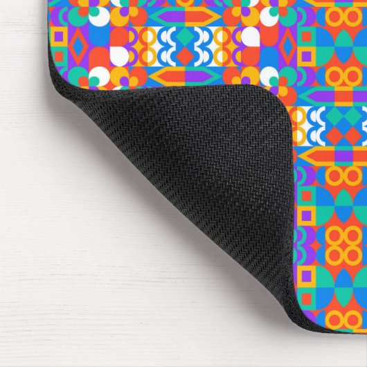 Colorful mousepad with geometric pattern in blue (Ecke)