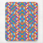 Colorful mousepad with geometric pattern in blue (Vorne)