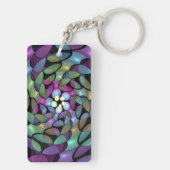 Colorful Movements Abstract Striking Fractal Art Schlüsselanhänger (Rückseite)
