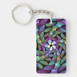 Colorful Movements Abstract Striking Fractal Art Schlüsselanhänger