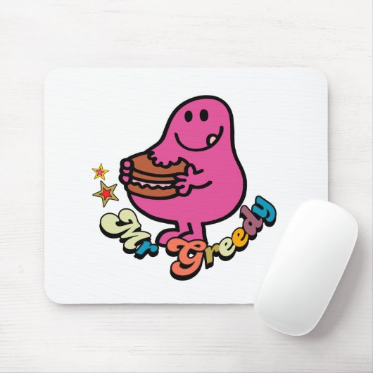 Colorful Mr. Greedy Eating Mousepad (Mit Mouse)