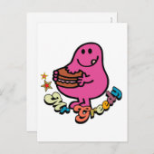 Colorful Mr. Greedy Eating Postkarte (Vorne/Hinten)
