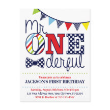 Colorful Mr ONEderful Birthday Einladung
